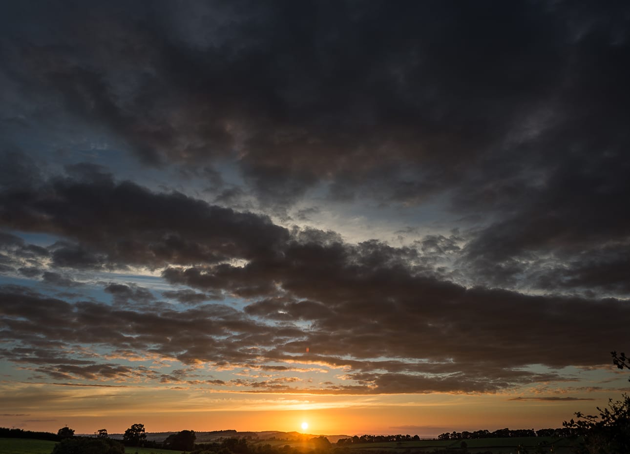 Evening sunset over the Dorset horizon