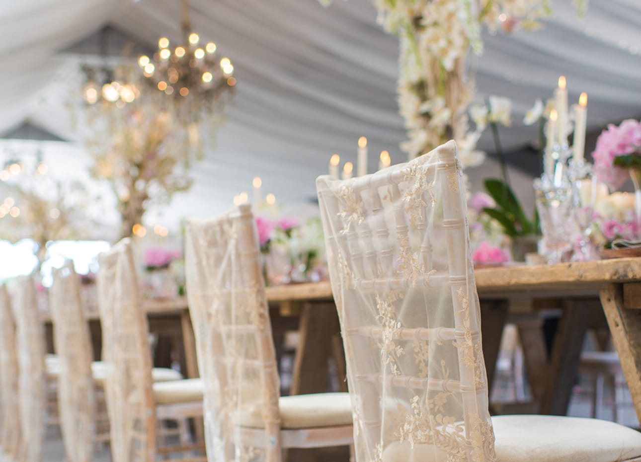 Table decoration at a reception at Axnoller Farm