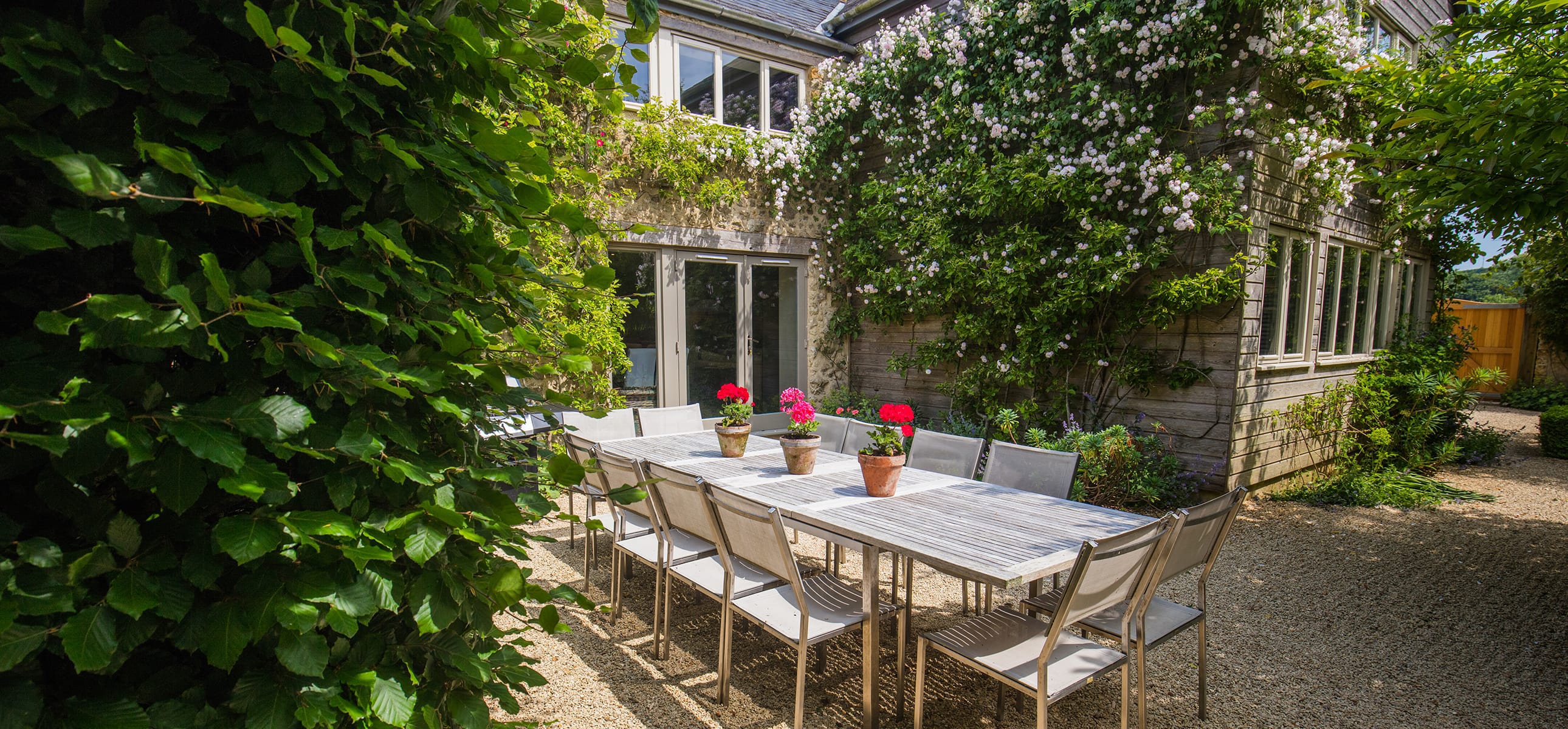 Outside dining area at Viehla House